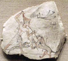 ostracon periodo Ramesseide XIX XX dinastia 1292-1186 a.C.